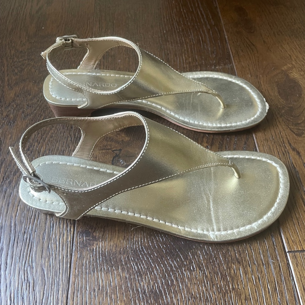 Gold Bernardo Sandals